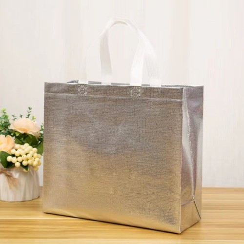 Golden Silver Laser Non Woven Bag,  Shopping Bag